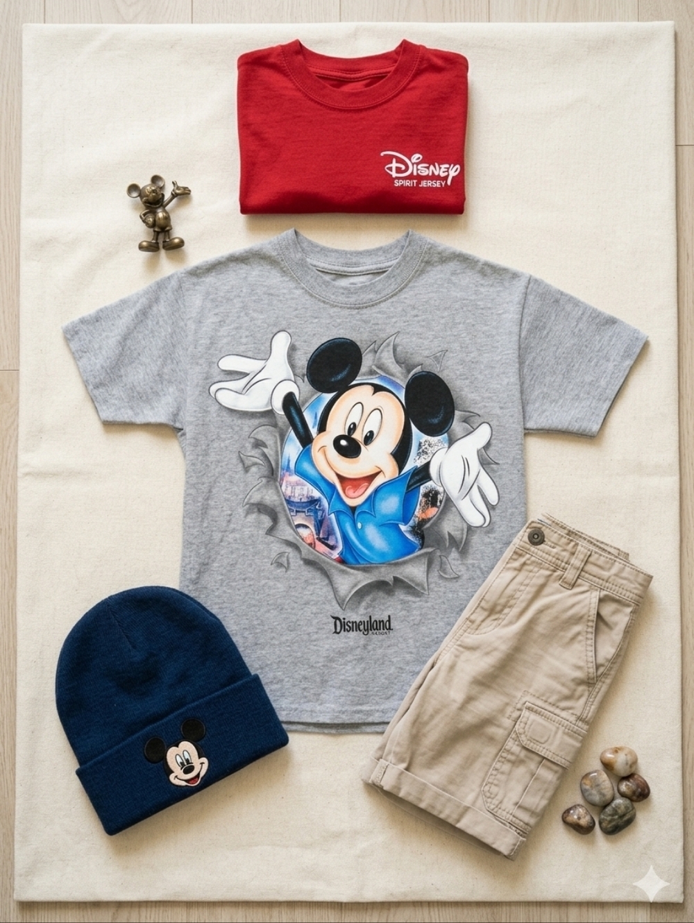 Disney Parks Kids Size S Gray Mickey Mouse Disneyland Resort Rip Graphic T Shirt